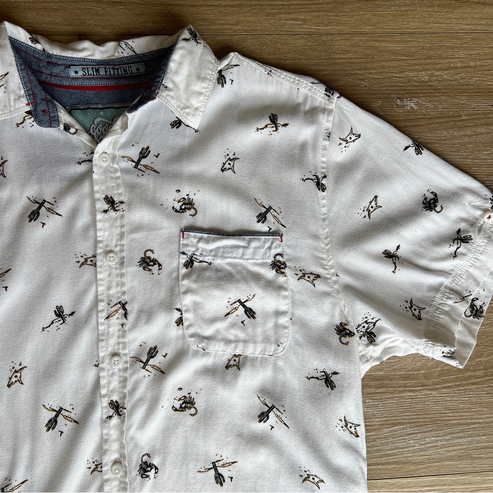 Good Vibes Only Mens Large Button Down